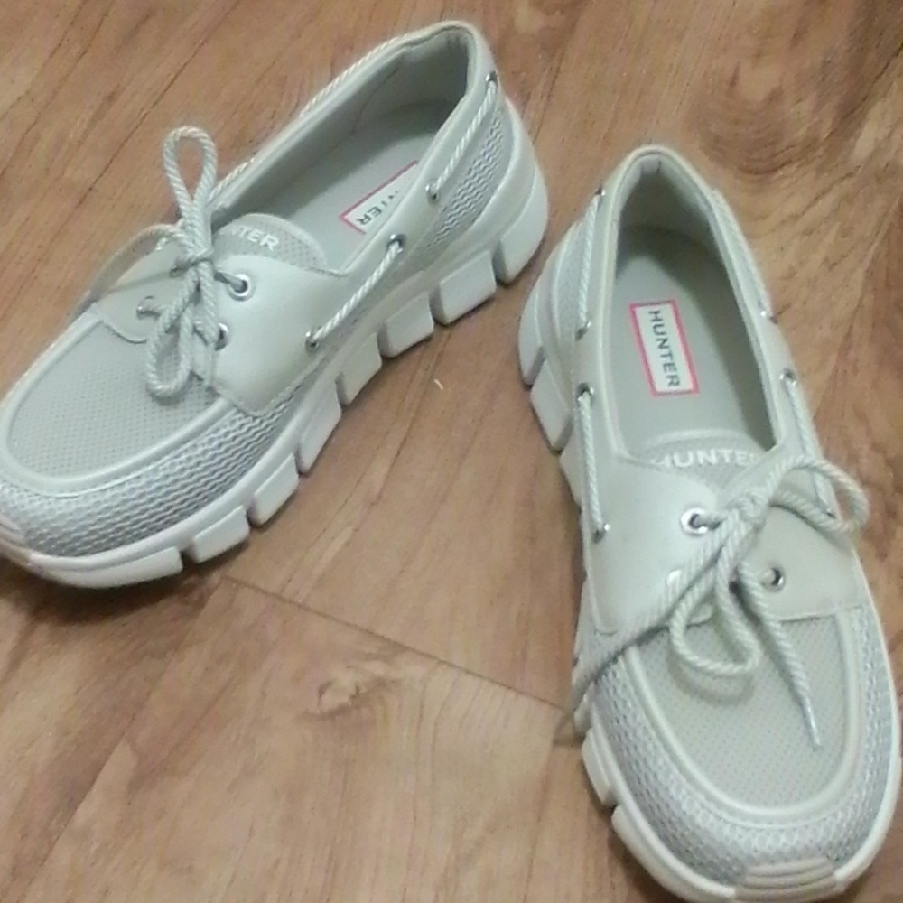 Hunter Sasa Women’s Boat Shoes Cream Beige Casual Slip-On Loafers Size 9 - Picture 3 of 16